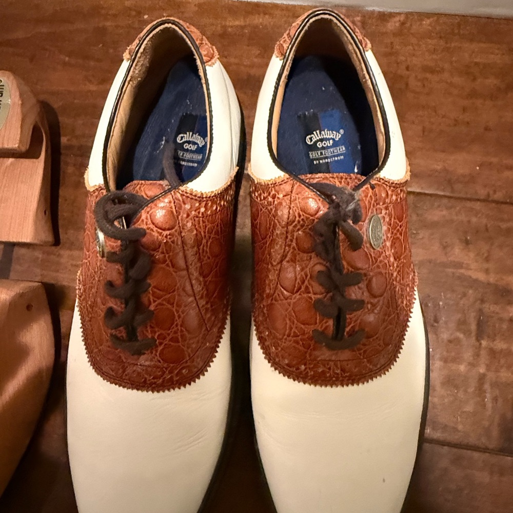 Callaway Nordstrom Men's Brown and White Golf Shoes 9.5
